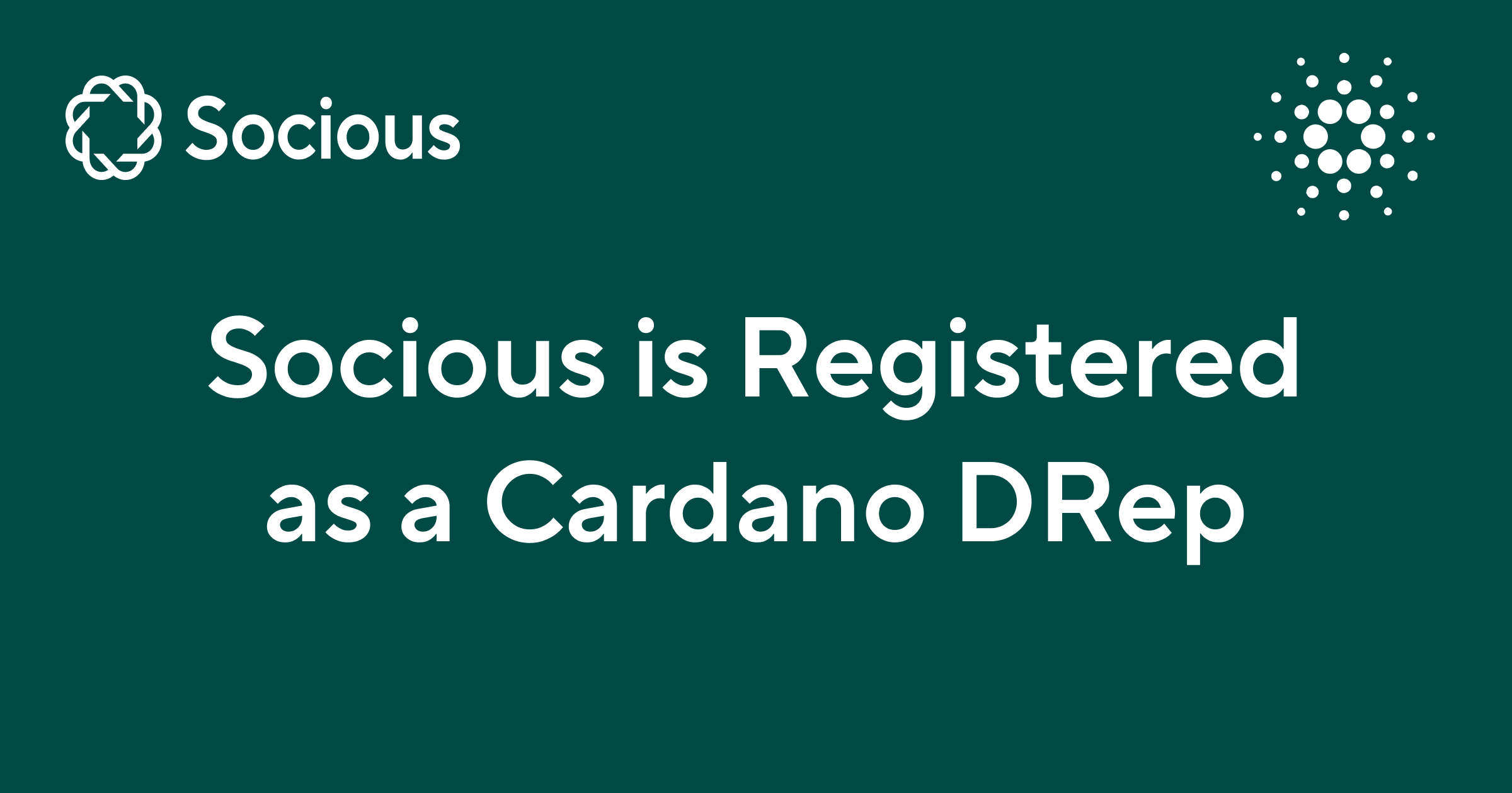 Socious is Now Registered as a Cardano DRep