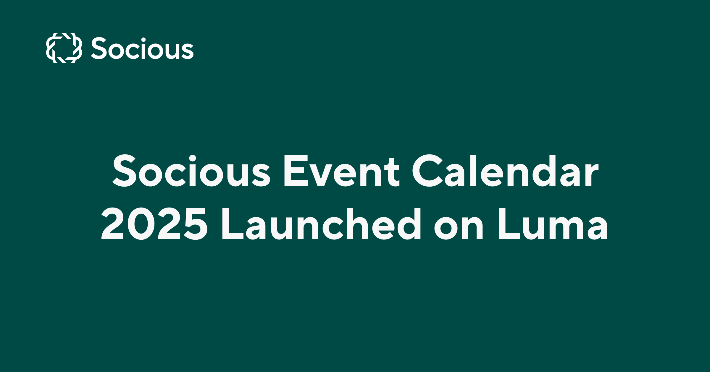Socious Event Calendar Launch