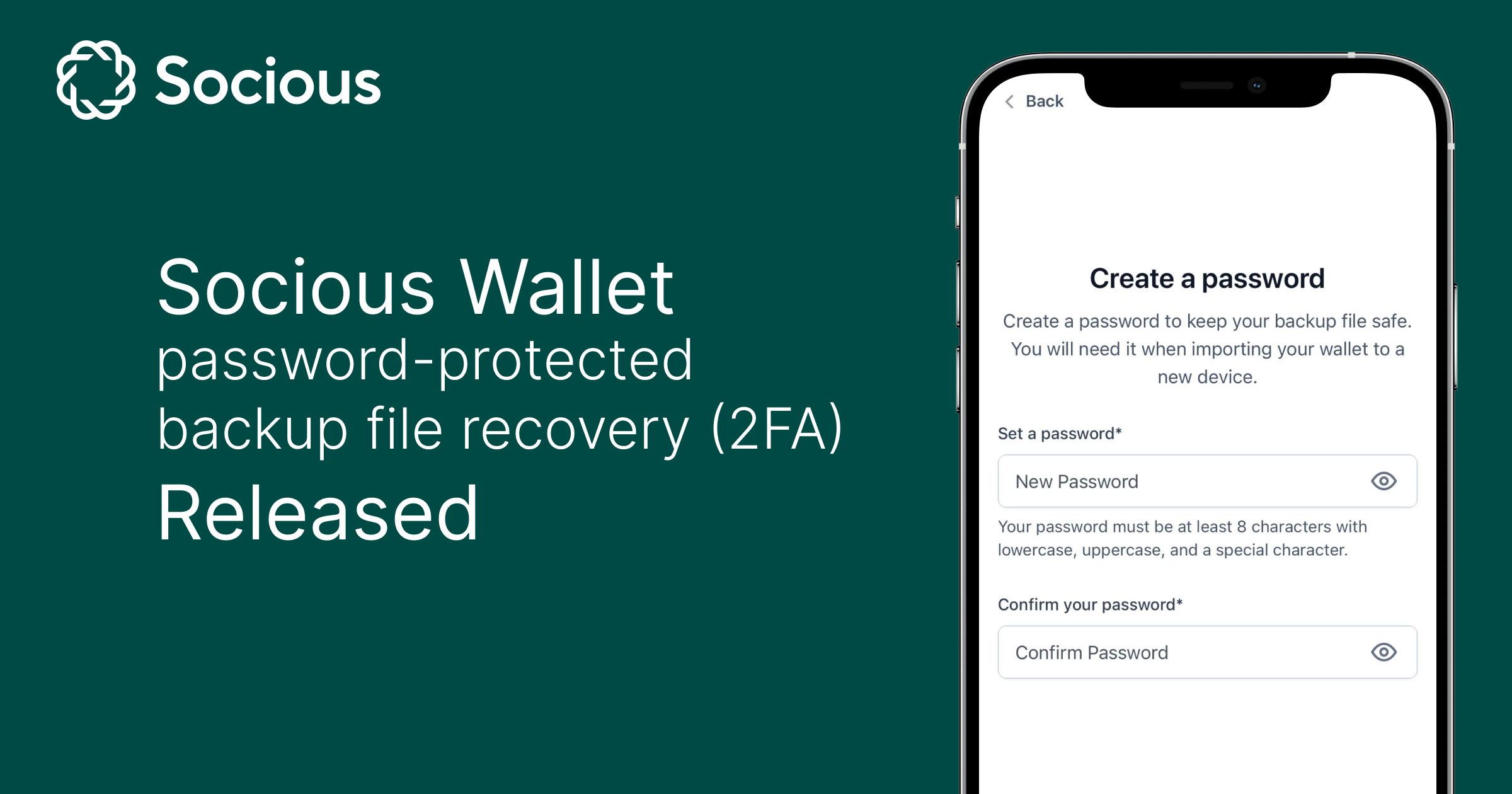 Introducing Socious Wallet's New Password-Protected Backup File Feature