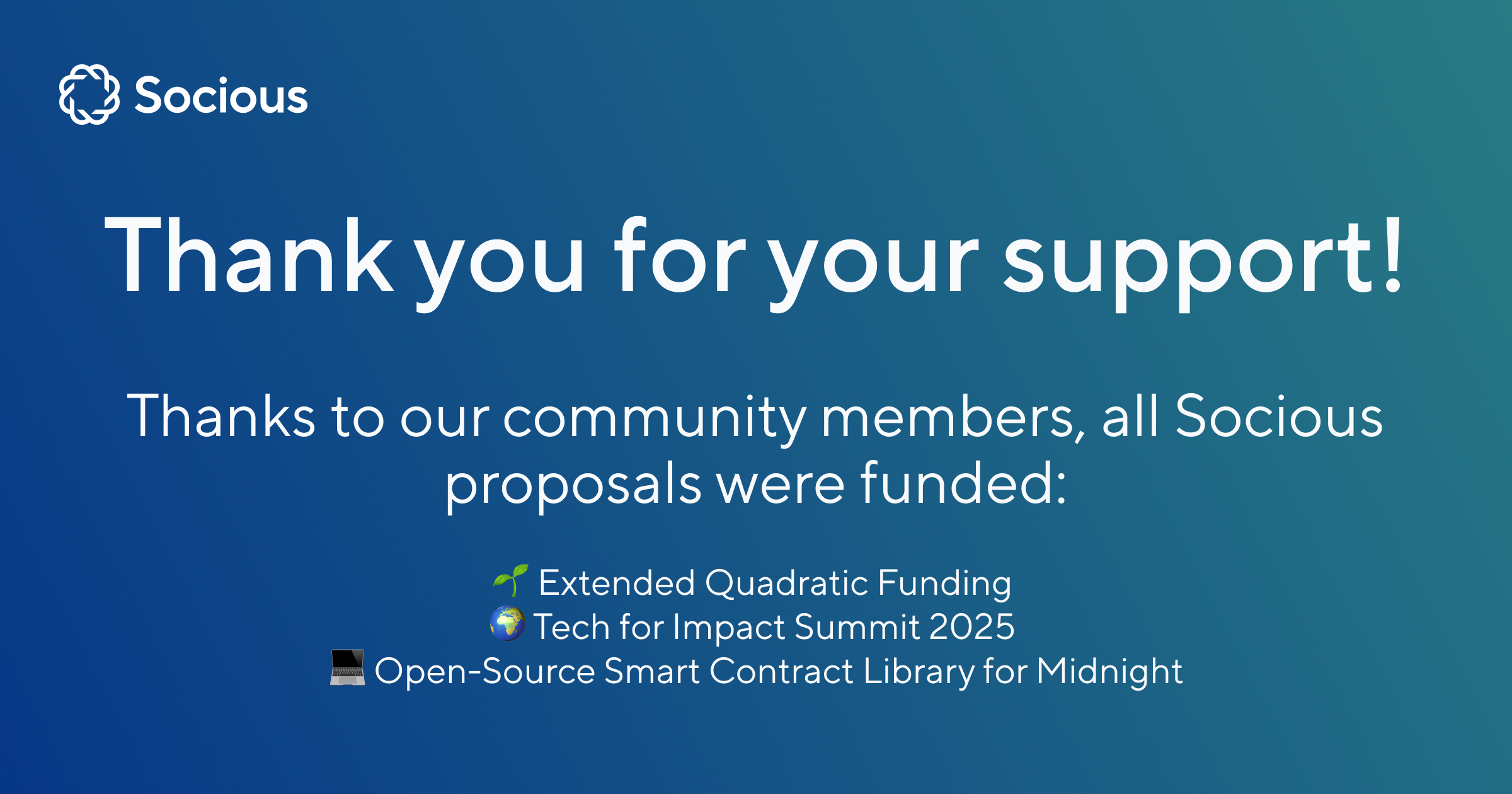 Socious's Catalyst Fund 13 Proposals Received Funding